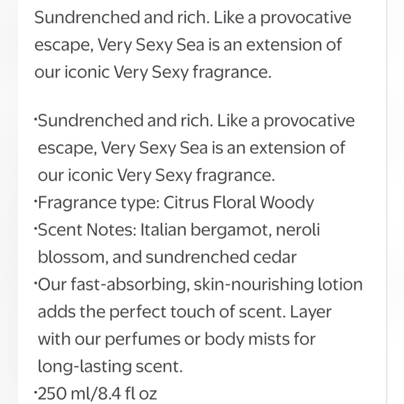 Victoria's Secret Very Sexy Sea Fragrance Lotion - Picture 5 of 5